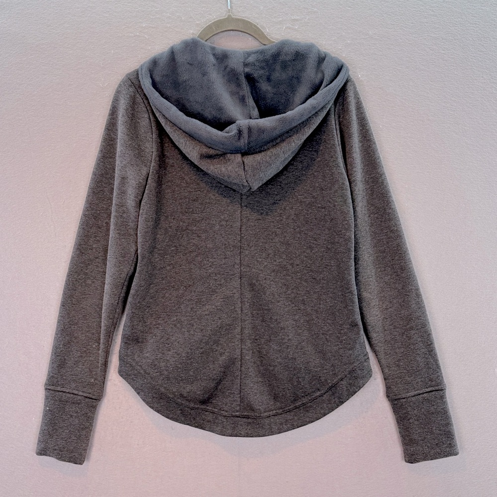 Athleta - women’s easy cozy dark grey hooded full zip up jacket sweatshirt SZ XS - Picture 8 of 8